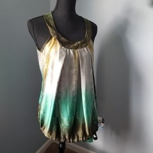 TwentyOne Sleeveless Blouse Green Small Tie Dye